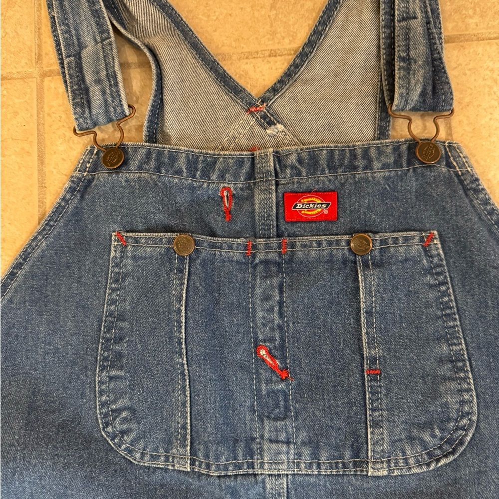MENS DICKIES BRAND BLUE JEAN OVERALLS IN EXCELLENT CONDITION